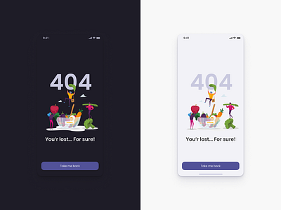404 Page - Daily UI #008 404 challenge daily ui dailyui dark theme design system error light theme page ui ui design