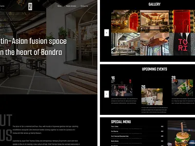 Restaurant Website TORI asian food food food website landing page latin asian food latin food restaurant user interface website