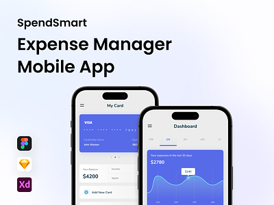 SpendSmart - Expense Manager Mobile App digital wallet expense manager expenses graphic management minimal mobile mobile app mobile design money money management ui design ux design