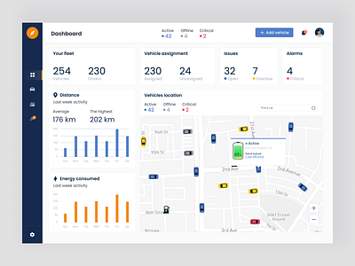 Navigo: Fleet Management Dashboard - Streamline Your Operations dashboard fleet management minimal ui modern ui ui uiux uiux designer ux web app