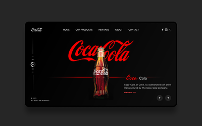Coca-Cola Website Landing Page branding coca cola design graphic design home home page illustration landing page motion graphics redesign ui web website