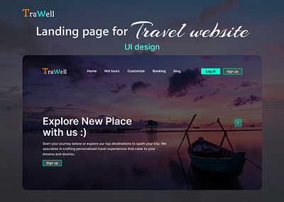 Landing page for Travel website figma travel landing page trawell ui ui ux designer user experience user interface ux