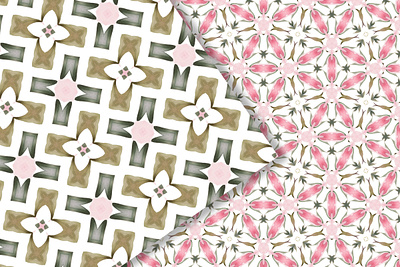 Abstract Pattern Designs abstract background botanical floral design geometrical illustration kaleidoscope light green light pink pattern