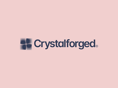 Crystalforged - Industrial Glass Manufacturer Branding brand identity branding branding agency crystal dark blue glass industrial logodesign minimal logo pink