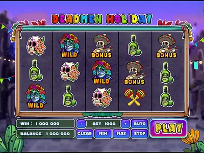 ‘Deadmen Holiday’ Slot — Fiery Bonus Animation animation animation of the field bonus bonus animation cactus casinogames dia de los muertos maracas mexican themed motion graphics santa muerte slotonline sombrero tequila the day of the dead