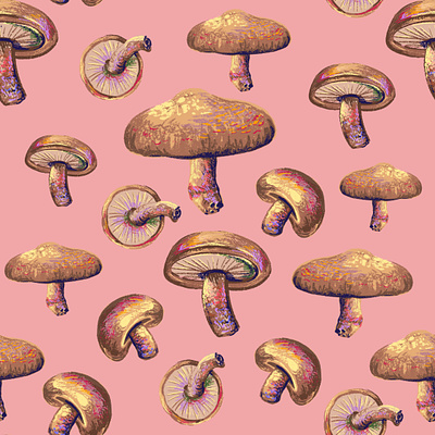 Shiitake art brown color design digital art girlsart illustration mushroom pink procreate shiitake vegetables