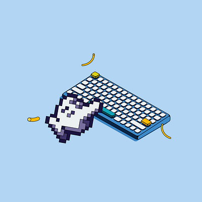 Playing keyboard flat graphic design header icon illustrasi illustration keyboard pc ui vector