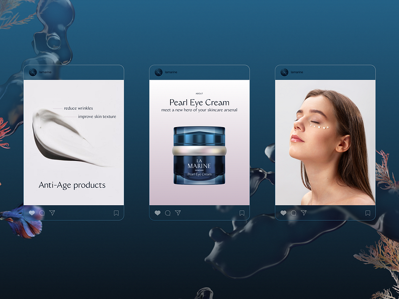 La Marine Skincare — Social Media 3d beauty branding cosmetics graphic design logo minimalistic modern motion graphics skincare