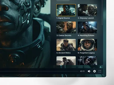 Streaming app — Stratum 2.0 app design dark mode design system entertainment figma film futuristic ui media player minimal movie product design prototype scifi screen ui design ui kit user interface ux design video web design