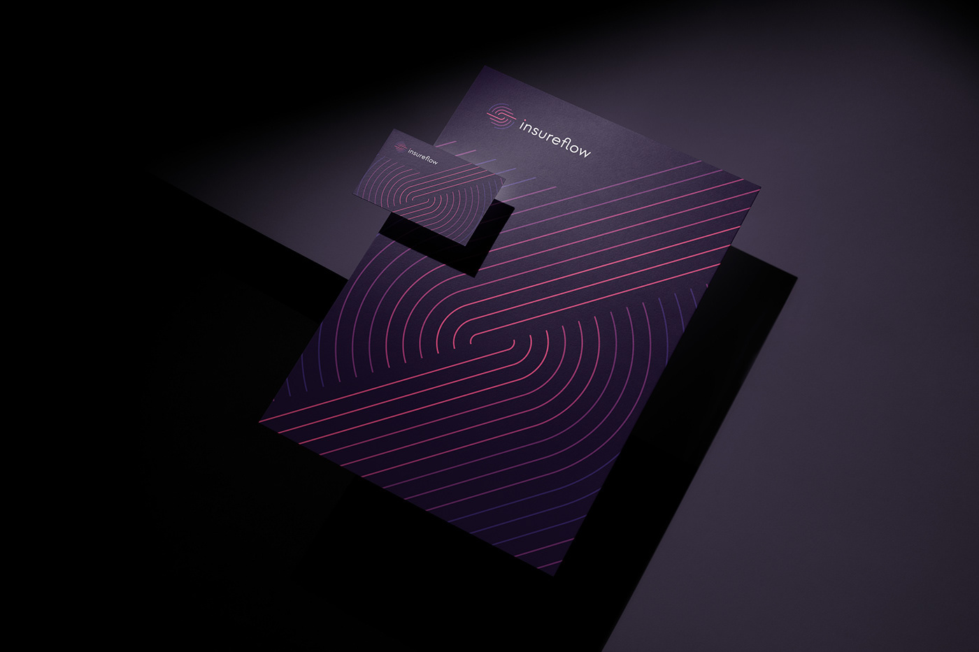 Insureflow brand brand design branding business card corporate design graphic design identity inspiration lines logo logodesign logotype minimal pattern print stationery tech logo visual design website