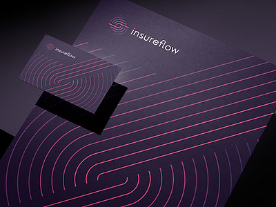 Insureflow brand brand design branding business card corporate design graphic design identity inspiration lines logo logodesign logotype minimal pattern print stationery tech logo visual design website