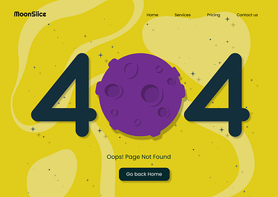 #DailyUI 404 page Design 3d 404 animation branding chees colorful colors dailu ui design error graphic design logo moon page not found purple simple ui web web design yellow
