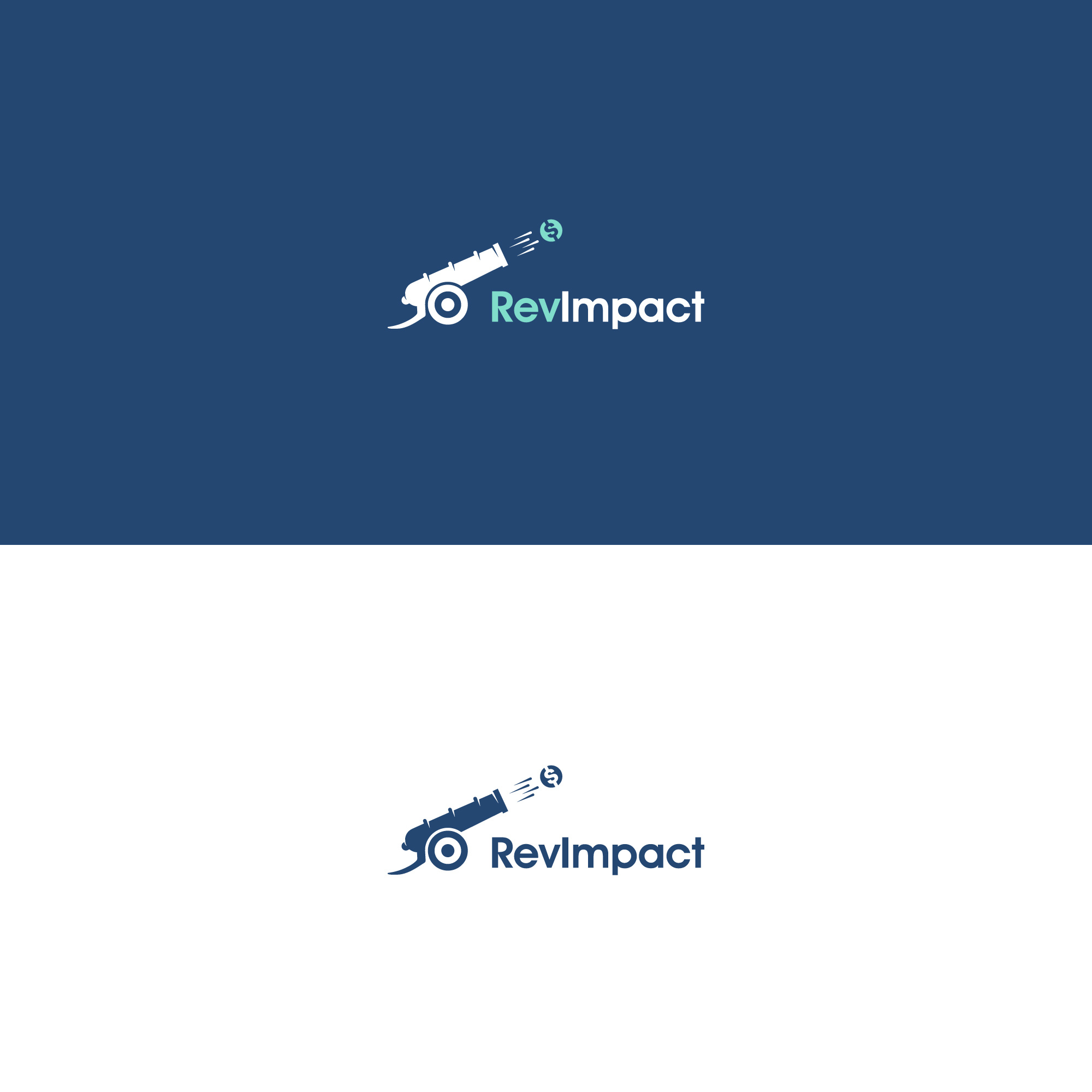 Rev Impact artillery branding clean concept creative creativity design fun graphic design idea identity design impact logo logos modern money revenue simple vector
