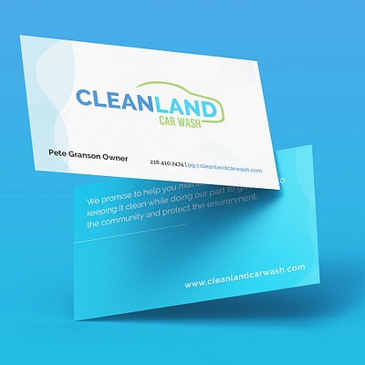 CleanLand Visiting Card branding design graphic design illustration logo the dreamer designs typography vector visiting card