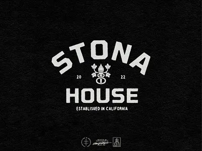 Stona House black and white brand design brand identity branding branding design classic college fashion hand drawn logo logo design logotype masculine minimal retro simple type typography varsity vintage