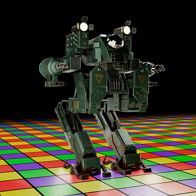 Game-ready old disco robot 3d 3dart 3dmodeling 3drender bake blender blenderart cgi ddd gameready render substancepainter