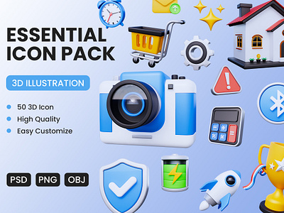 Essential 3D Icon 3d 3d icon 3d icon pack essential icon free download icon pack ui ui icon pack ux