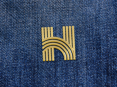 Horizons Pin Badge badge brand design brand identity denim gold h monogram horizons logo logo design monogram pin badge rainbow