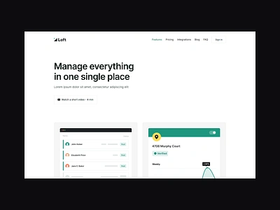 Loft — Webflow SaaS Template — Features flat illustration minimal template minimalist saas saas webflow ui illustration webflow template