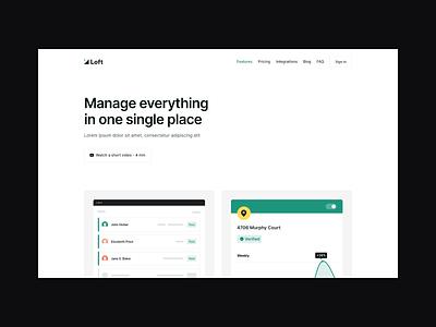 Loft — Webflow SaaS Template — Features flat illustration minimal template minimalist saas saas webflow ui illustration webflow template