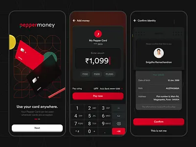 Rejected Designs - Pepper Money 3d fintech money payment ui