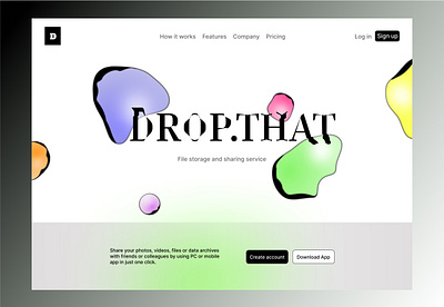 DROP.THAT: File sharing app file sharing inspiration inspo landing page mockup ui uiux website design