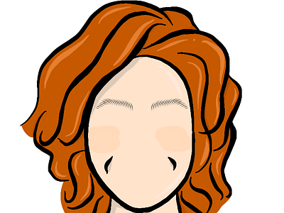 Girl 2d 3x4 cabelo laranja criatividade criativo criação desenho ilustração menina minimalista mulher projeto sem detalhes traços grossos