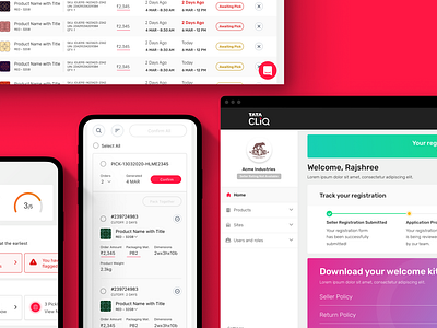 TATA CliQ - Seller Portal Redesign ecom ecommerce seller seller portal ui web app