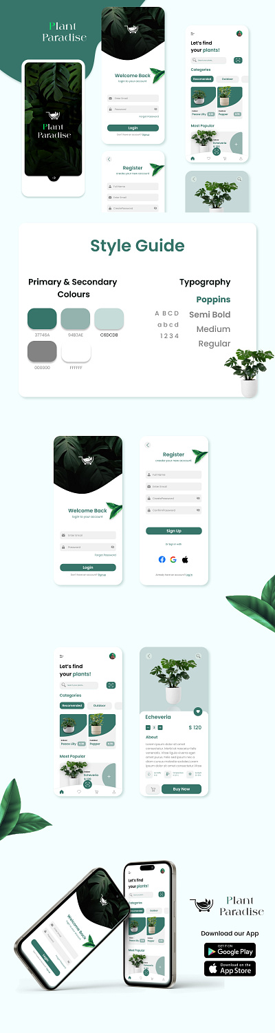 Day 4/30 Plant Paradise ,Plant selling E-Commerce Mobile App Ui