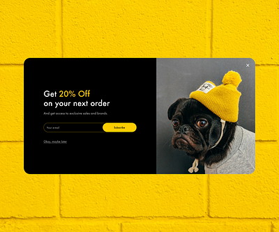 #DailyUi #013 dailyui design dog popup ui webdesign yellow