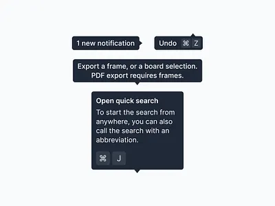 Tooltips — Stratum 2.0 component design system figma hint interaction cues message minimal notification onboarding pop up popover product design shortcut tip tooltip ui design ui kit user interface ux design web design