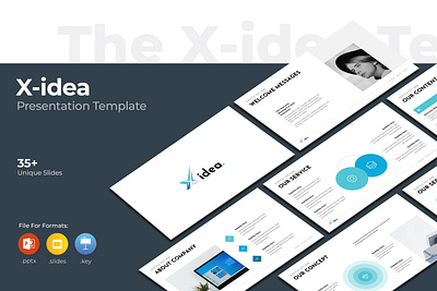 The X-Idea Presentation Template 3d annual branding design graphic design illustration logo powerpoint startup template ui