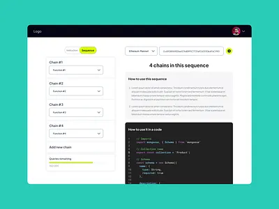 Sense sequence part chain dashboard design light sequence ui ux web3