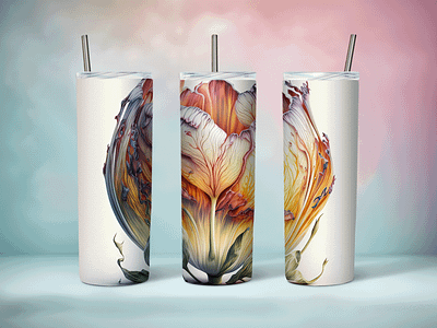 Floral Tumbler Wrap 3d 3d flowers ai design flowers graphic design illustration png thermal mug tumbler wrao ui