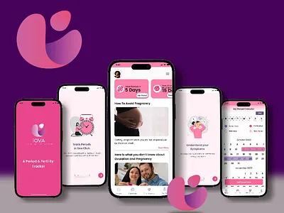 iOva | Menstrual Tracker | UX Case Study branding figma design graphic design logo period tracker product design ui ux ux case study