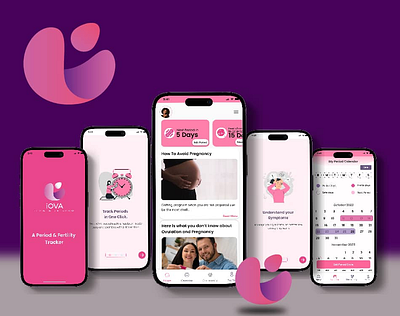 iOva | Menstrual Tracker | UX Case Study branding figma design graphic design logo period tracker product design ui ux ux case study