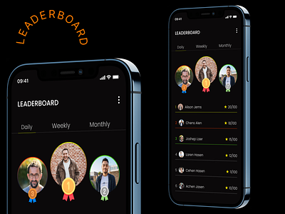 Leaderboard appdesign dailyui dailyui19 leaderboard mobiledesign ui uidesign uiux ux uxdesign