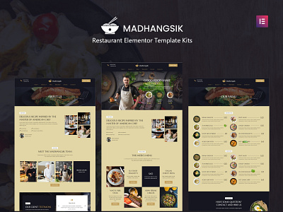 Madhangsik - Modern Restaurant Elementor Template Kits clean dark dark blue elementor food and beverages food menu menu modern reservation restaurant restaurant menu resto template template kits ui website wordpress