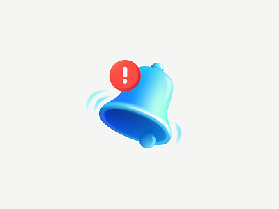 Blue bell and notification mark 3d bell blue cartoon icon logo mark mesh new notification vector vivid