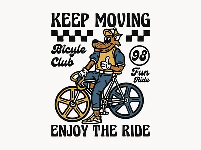 Keep Moving availabledesign badgedesign bicycle bicycle design design designforsale illustration roadbike tshirtdesign vintage badge vintage design