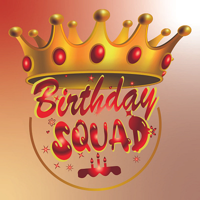 Birthday King Typography with Regal Crown art artist artwork birthday design digital flat illustration illustrator redesign redraw squard tracing update vector vectorization