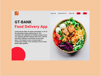 GT Bank Food Delivery Website graphic design ui