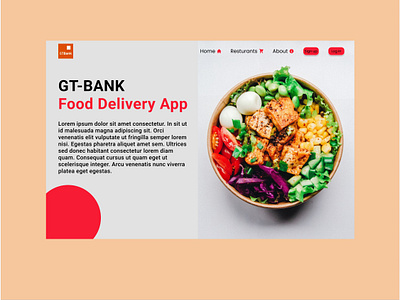 GT Bank Food Delivery Website graphic design ui