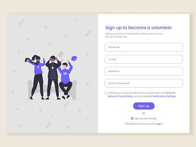 Signup Page creativedesign dribbbleshowcase figma illustration ui ux uxdesign webdesign