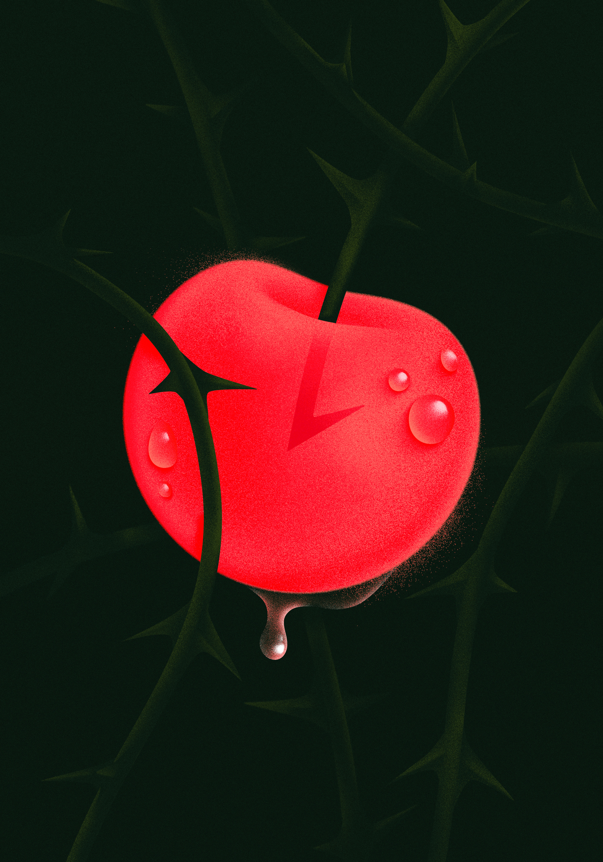 Cherry picking bdsm cherry clean dark design digital fetish food fruit grain graphic design illustration kink kinky nautre passionate poster sexy simple thorns