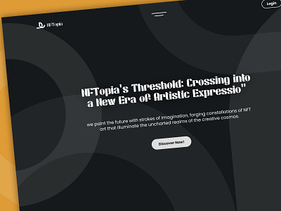 NFTopia black clean design landing nft ui ux