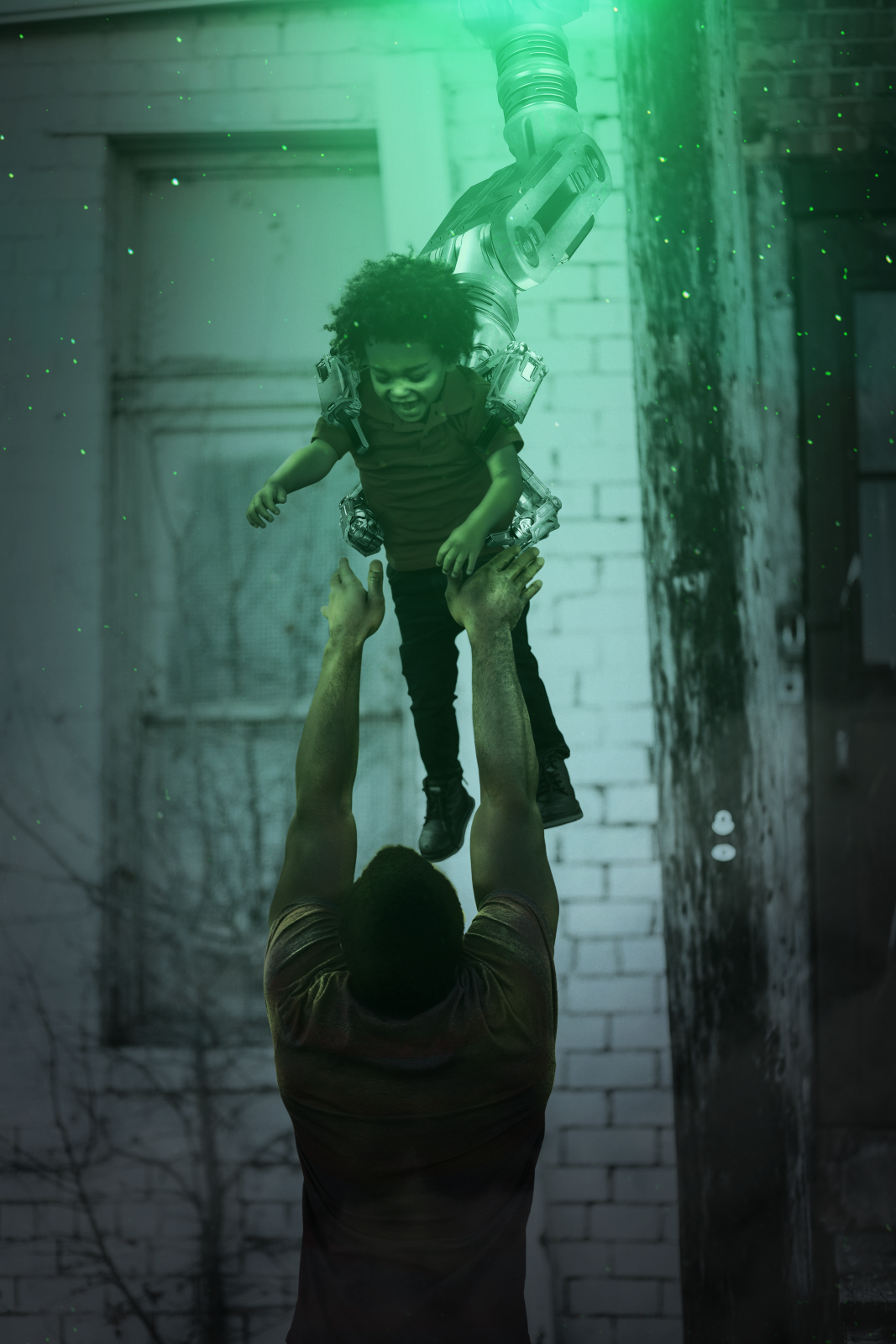 Adbucted. alien design graphic design green light photobash photobashing photoshop