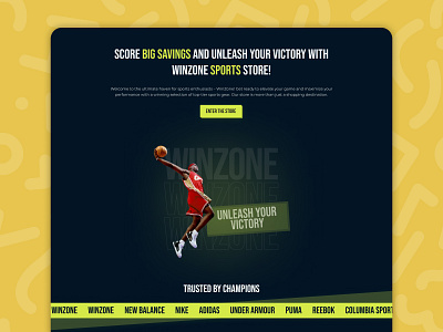 WinZone clean design graphic design illustration landing sport ui ux website yellow