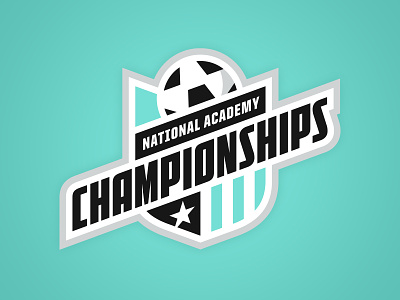 National Academy Championships badge branding championships logo shield soccer sports sports branding typography