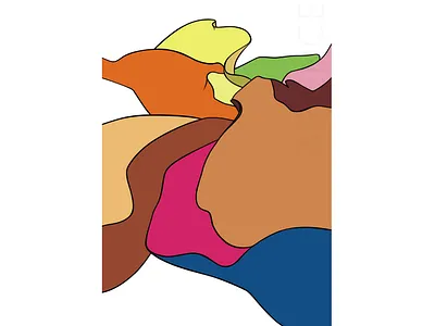 The trumpet of the angels 2dillustration artillustration beauty of nature coloredillustration colourfulillustration curves flower flowerillustration hills house decor illustration print printforsale vector vector illustration wall decoration waves